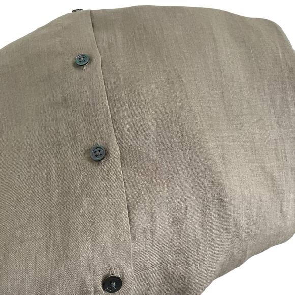 J. Jill 100% Linen Button Down Long Sleeve Tunic Top Tan Brown Lagenlook Size XL - Picture 9 of 12